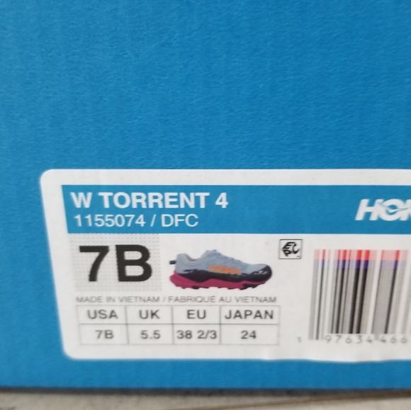 Hoka Torrent 4 Trail Running Shoes Drizzle /Fuschia - Picture 10 of 11